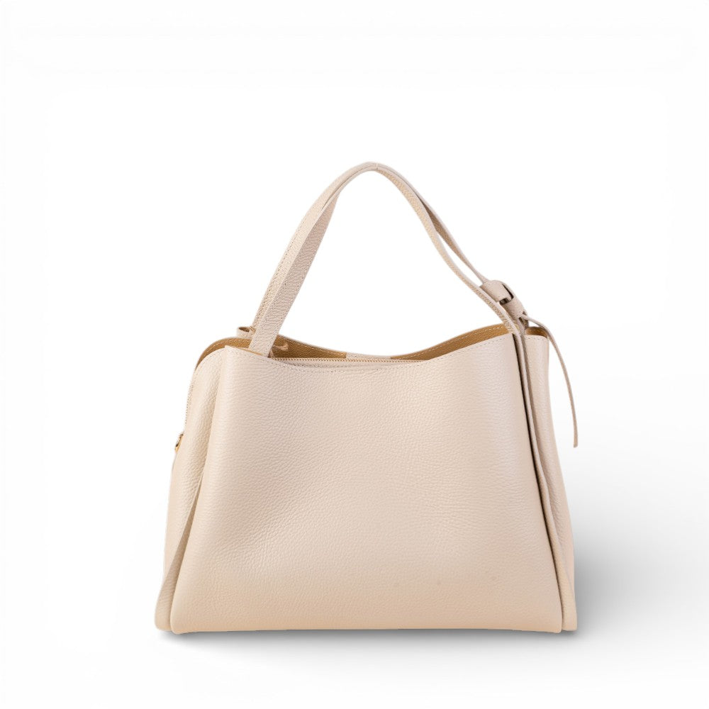 BORSA A MANO CON TRE SCOMPARTI INTERNI E TRACOLLA