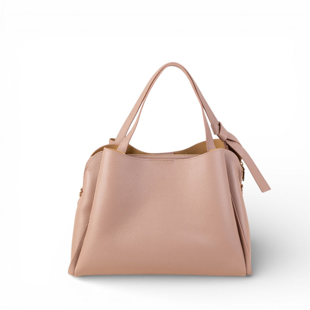 BORSA A MANO CON TRE SCOMPARTI INTERNI E TRACOLLA