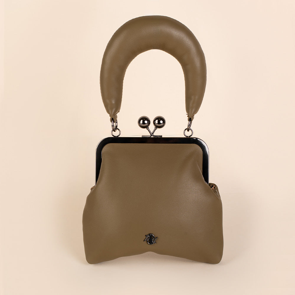 BORSA A MANO CON MANICO SPESSO E CHIUSURA A PORTAMONETE