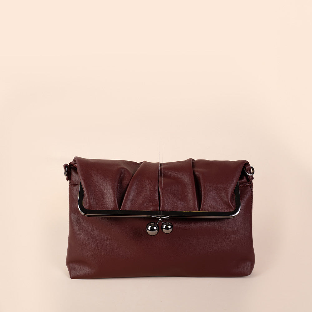 BORSA A SPALLA CON CHIUSURA A PORTAMONETE E DOPPIA TRACOLLA