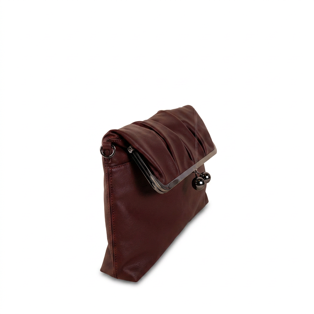BORSA A SPALLA CON CHIUSURA A PORTAMONETE E DOPPIA TRACOLLA