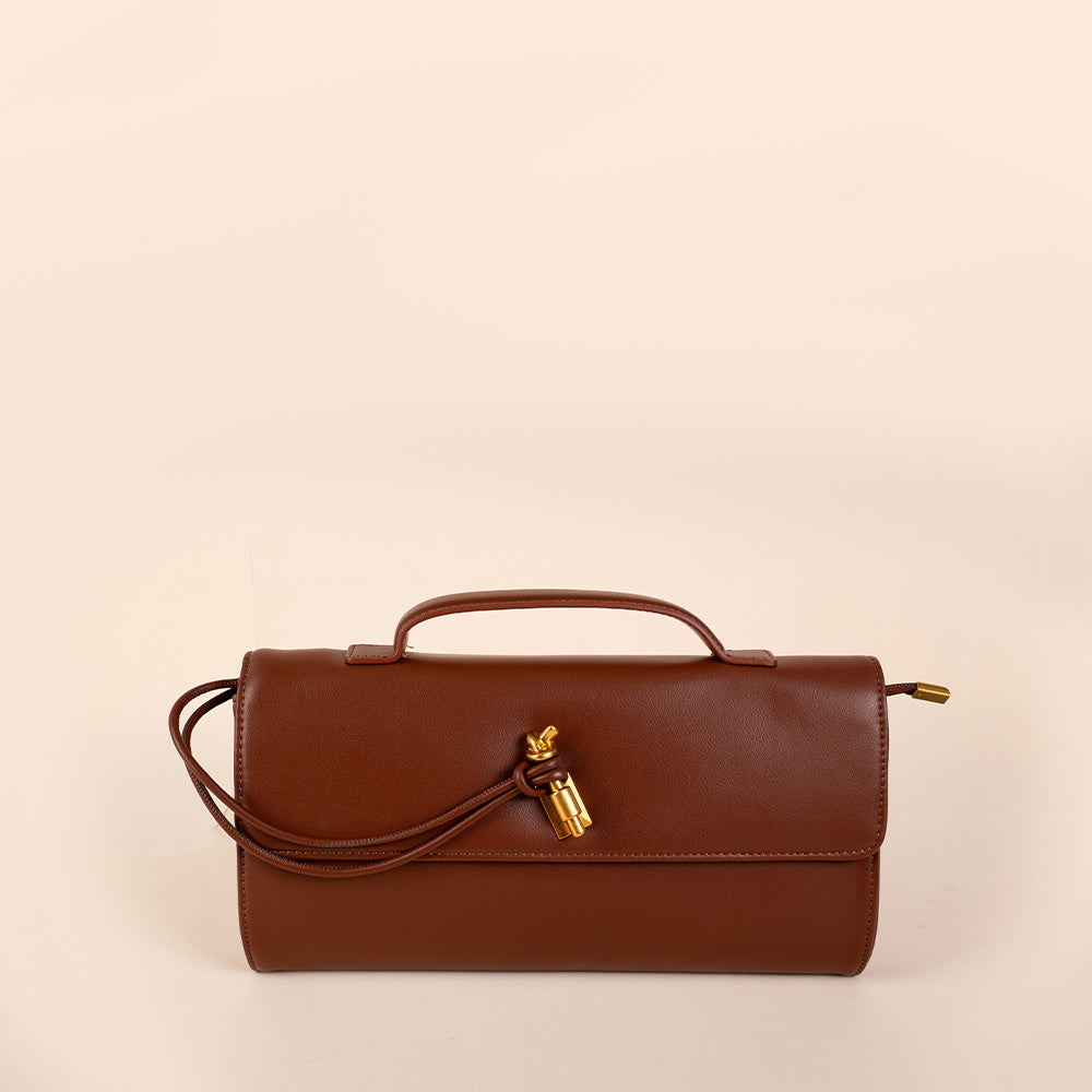 BORSA CLUTCH A MANO CON LACCIO SU CHIUSURA E TRACOLLA