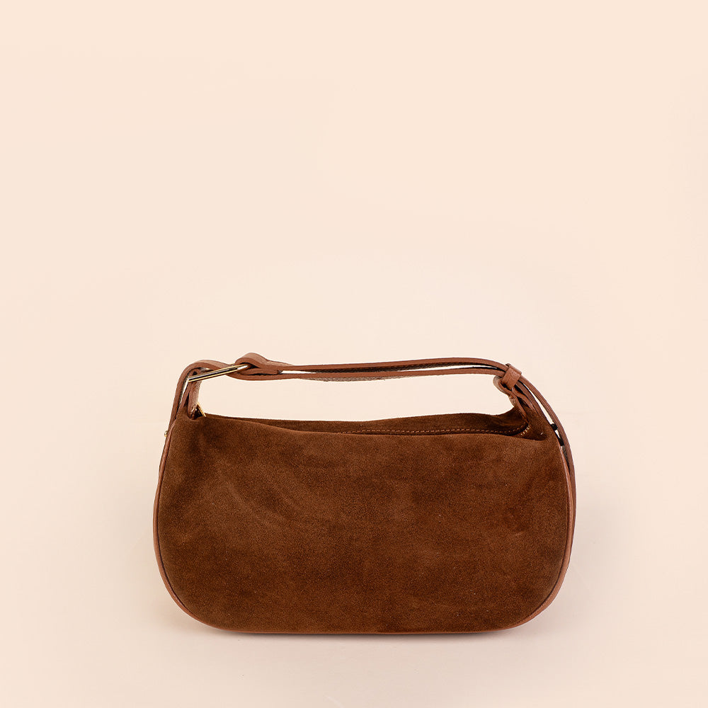 BORSA A MANO SCAMOSCIATA TRASFORMABILE A TRACOLLA