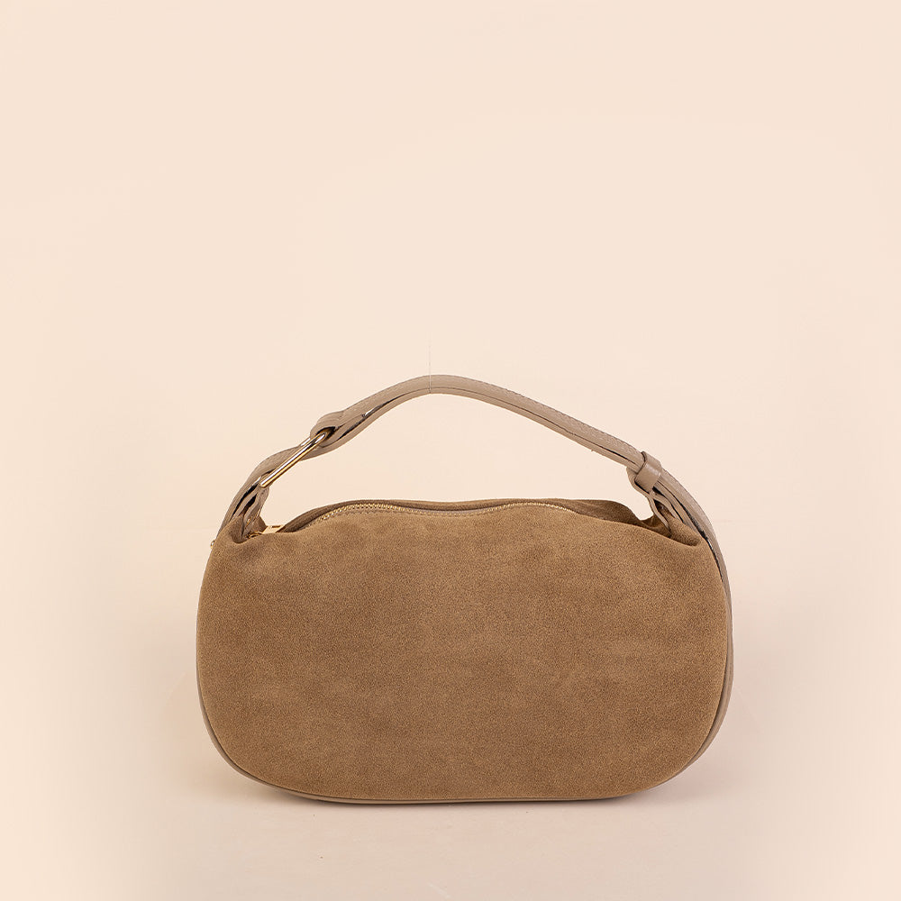 BORSA A MANO SCAMOSCIATA TRASFORMABILE A TRACOLLA