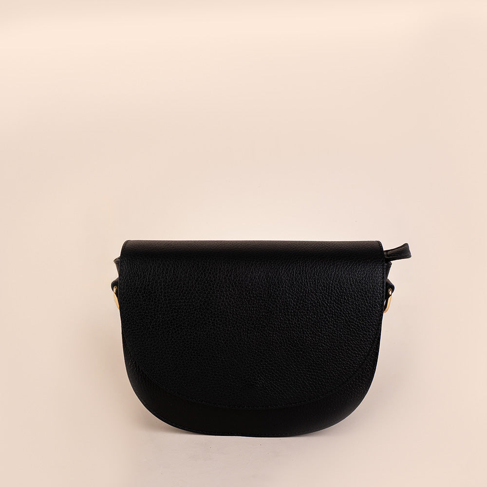 BORSA A SPALLA CON TRACOLLA E CHIUSURA A PATTINA ARROTONDATA