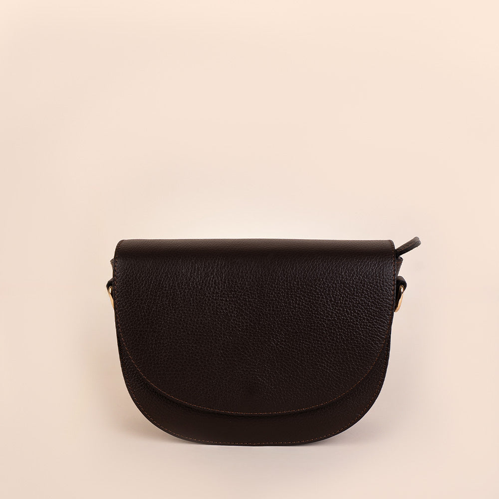 BORSA A SPALLA CON TRACOLLA E CHIUSURA A PATTINA ARROTONDATA