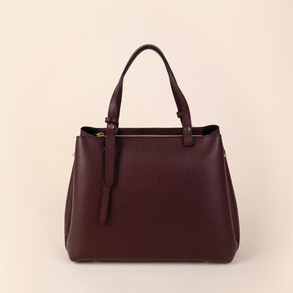 BORSA A MANO CON TRE SCOMPARTI ZIP CENTRALE E TRACOLLA