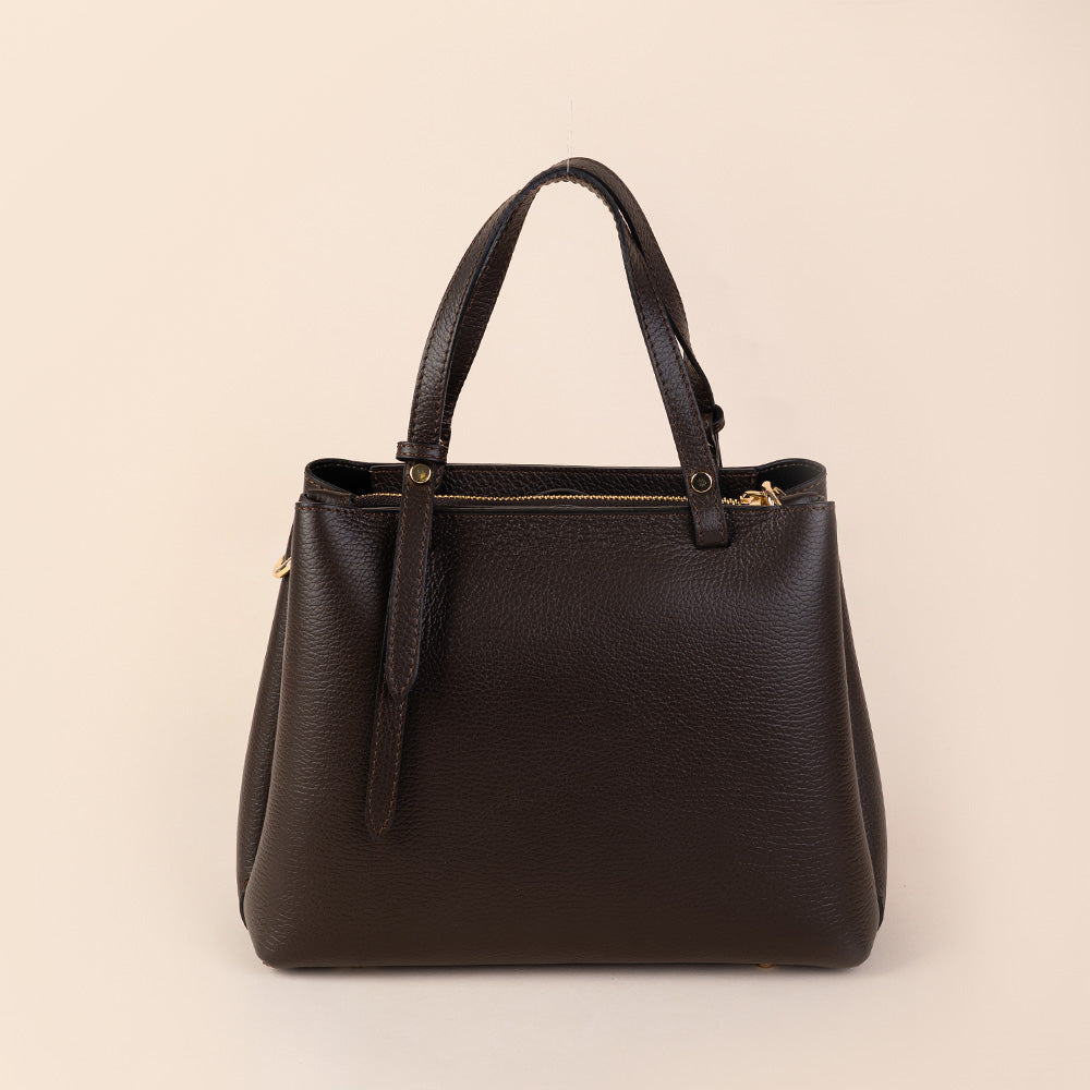 BORSA A MANO CON TRE SCOMPARTI ZIP CENTRALE E TRACOLLA