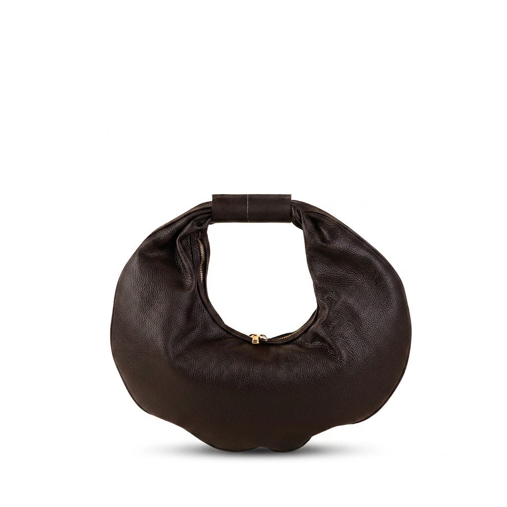 BORSA A SPALLA EFFETTO CERCHIO CON ZIP A U