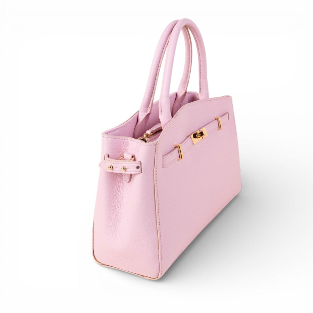 BORSA A MANO MODELLO BIRKIN CON DUE MANICI CHIUSURA A GIRELLO