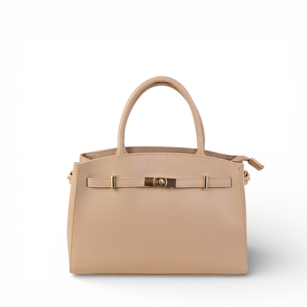 BORSA A MANO MODELLO BIRKIN CON DUE MANICI CHIUSURA A GIRELLO