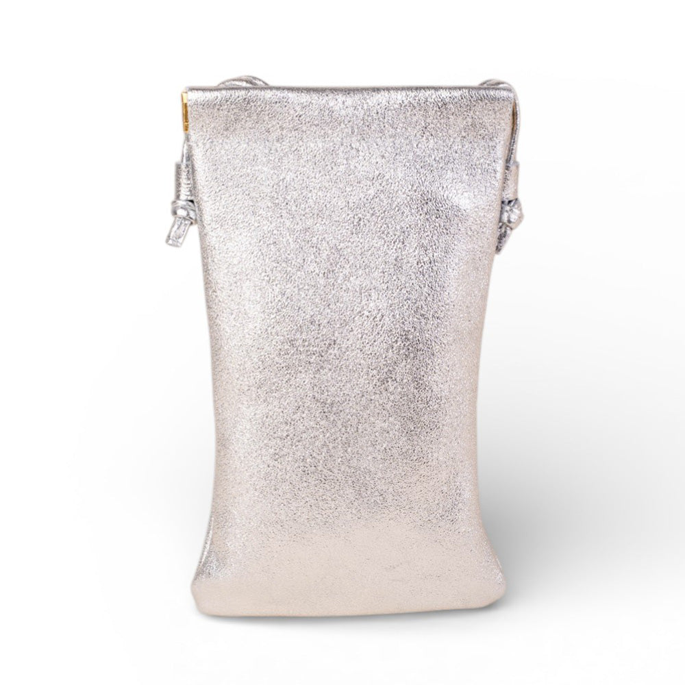 BORSA POCHETTE MODELLO PORTACELLULARE CON TRACOLLA E LACCI