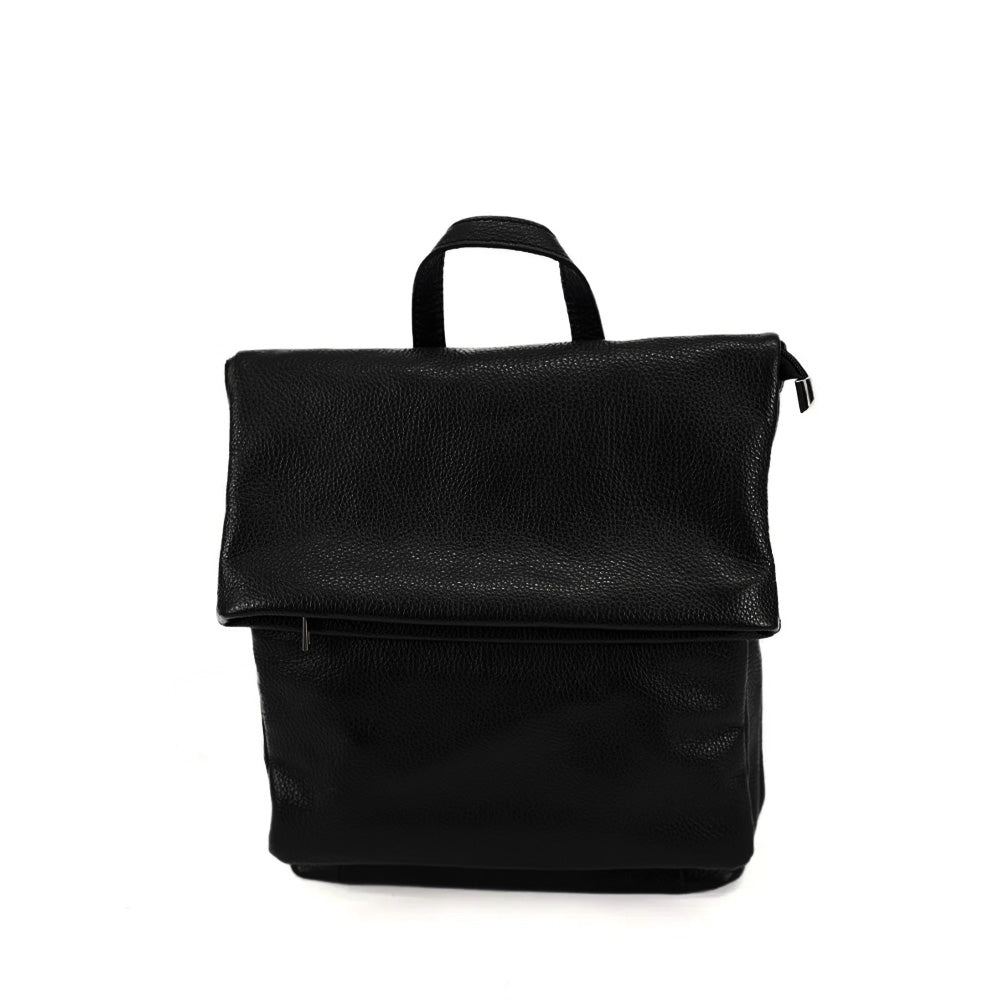 BORSA ZAINO CON RISVOLTO E TASCA FRONTALE