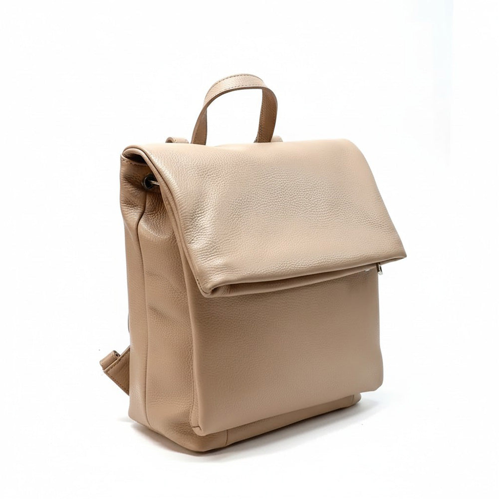 BORSA ZAINO CON RISVOLTO E TASCA FRONTALE