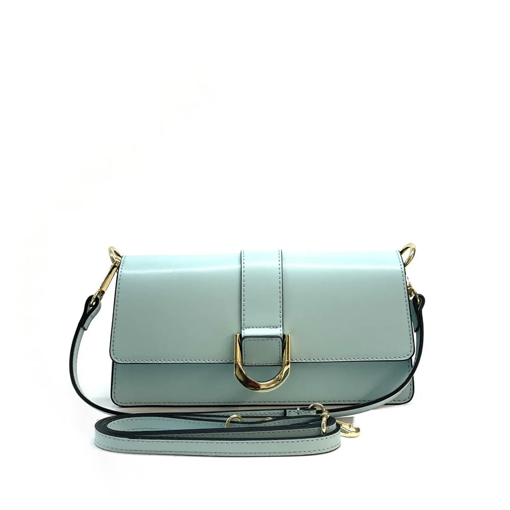 BORSA POCHETTE A TRACOLLA CON FIBBIA OVALE IRREGOLARE