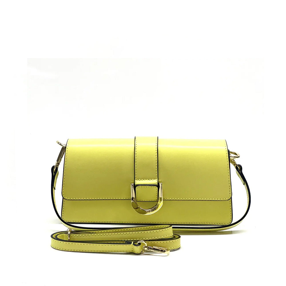 BORSA POCHETTE A TRACOLLA CON FIBBIA OVALE IRREGOLARE