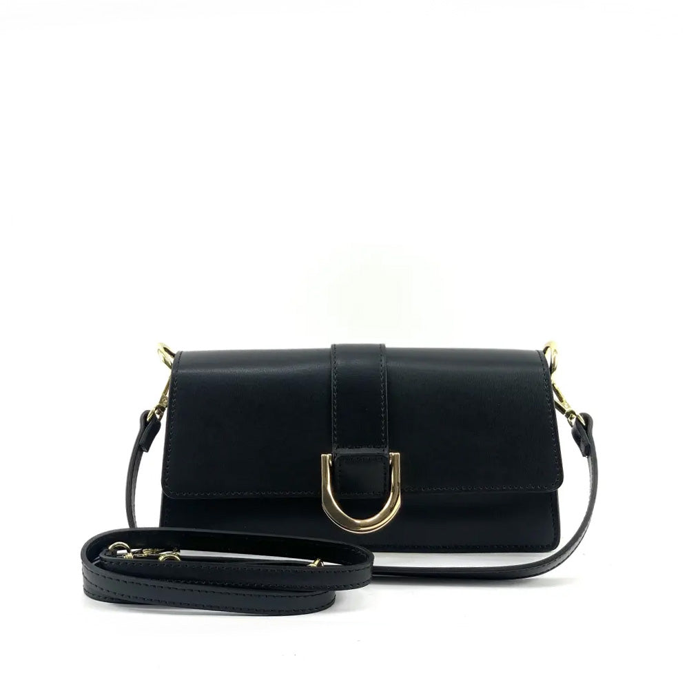 BORSA POCHETTE A TRACOLLA CON FIBBIA OVALE IRREGOLARE