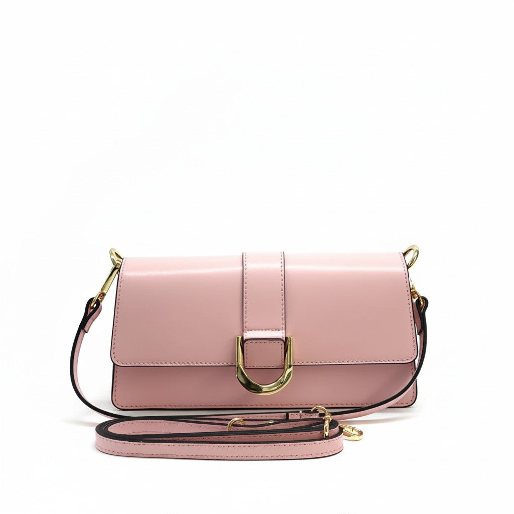 BORSA POCHETTE A TRACOLLA CON FIBBIA OVALE IRREGOLARE