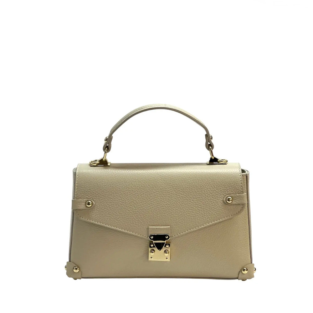 BORSA A MANO A CARTELLACON TRACOLLA , BORCHIE E CHIUSURA A SCATTO FRONTALE