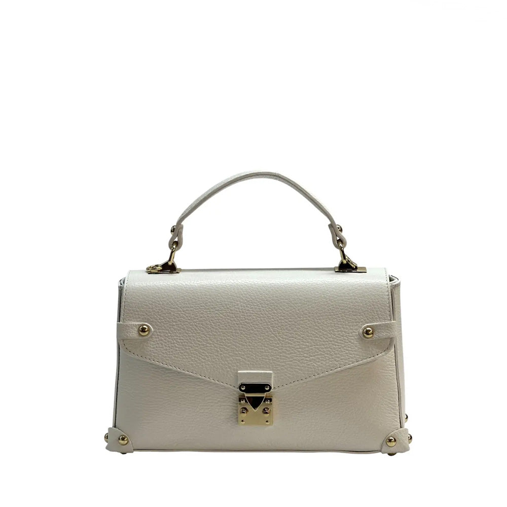 BORSA A MANO A CARTELLACON TRACOLLA , BORCHIE E CHIUSURA A SCATTO FRONTALE