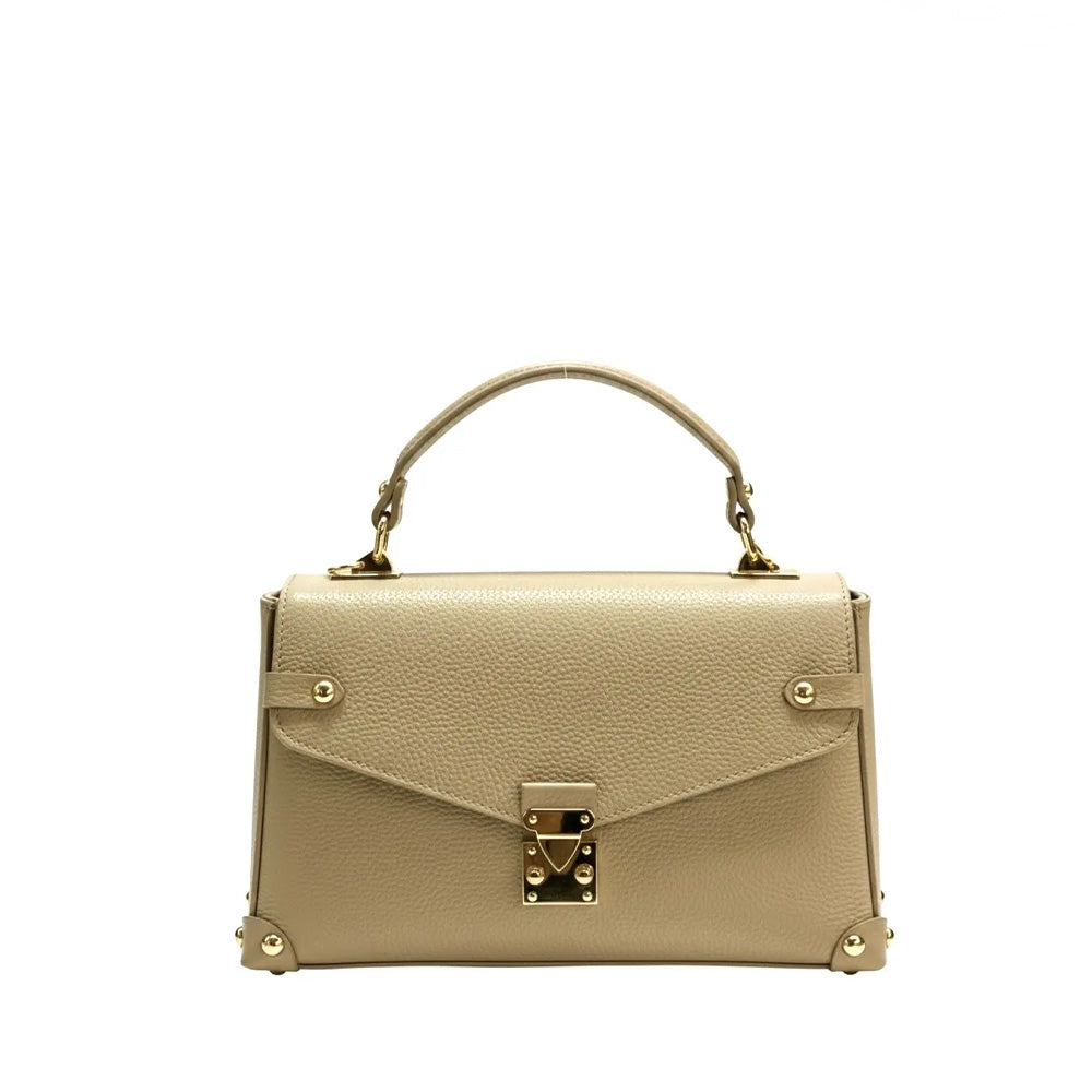 BORSA A MANO A CARTELLACON TRACOLLA , BORCHIE E CHIUSURA A SCATTO FRONTALE