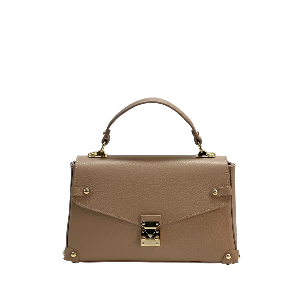 BORSA A MANO A CARTELLACON TRACOLLA , BORCHIE E CHIUSURA A SCATTO FRONTALE