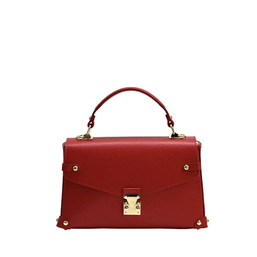 BORSA A MANO A CARTELLACON TRACOLLA , BORCHIE E CHIUSURA A SCATTO FRONTALE