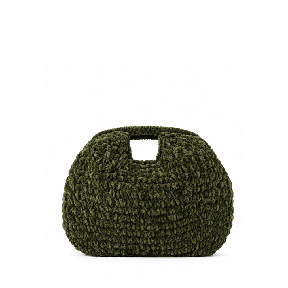 BORSA POCHETTE TRAMA INTRECCIATA CHIUSURA CLICK CLACK
