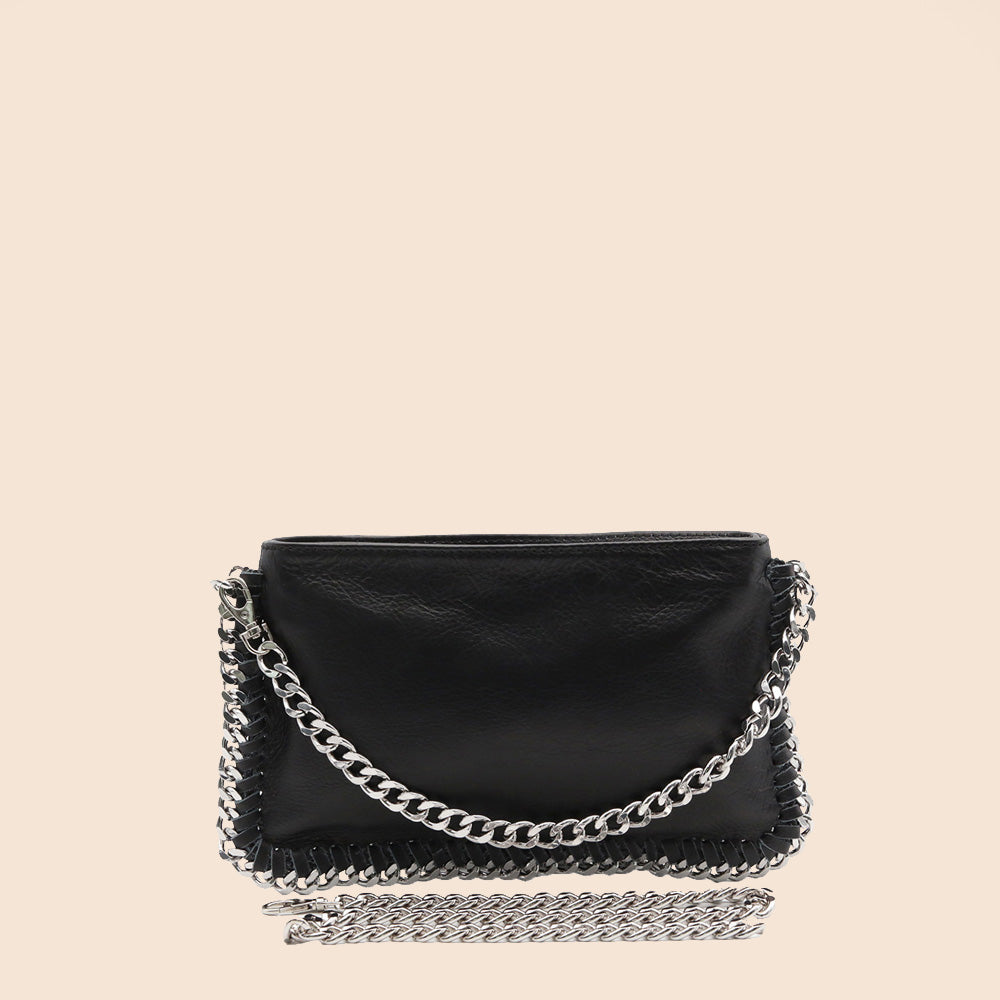 BORSA A SPALLA CON CATENA AI LATI