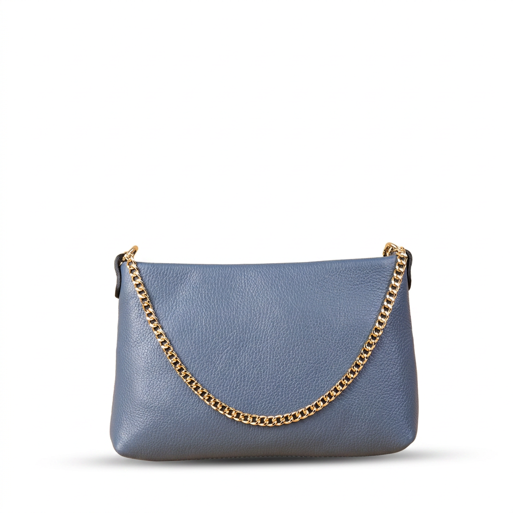 BORSA POCHETTE CLASSICA CON CHIUSURA A ZIP E MANICO A CATENA