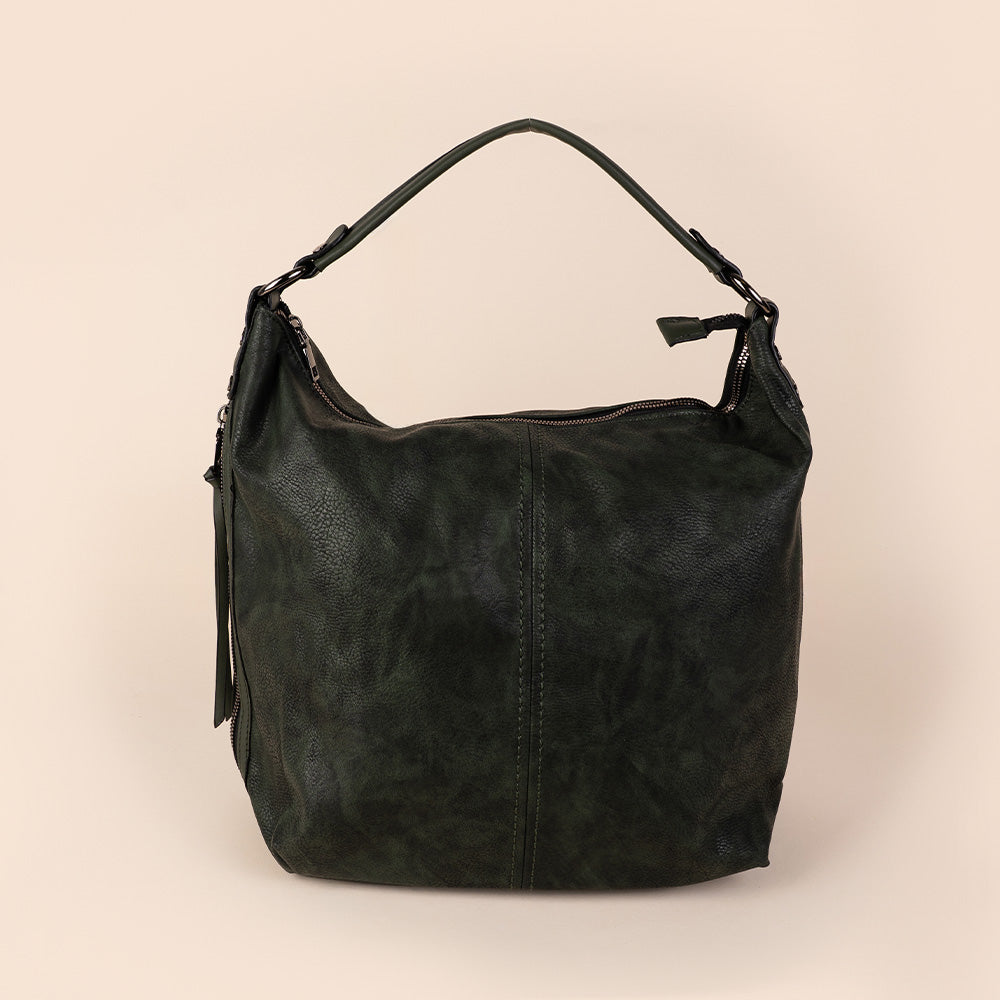 BORSA SPALLA GRANDE CHIUSURA ZIP MANICO UNICO