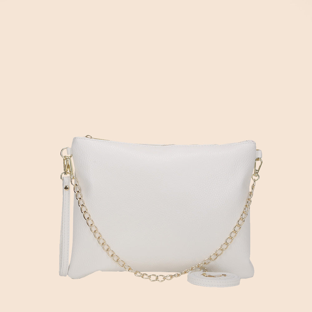 BORSA POCHETTE GRANDE RETTANGOLARE CLASSICA CON ZIP