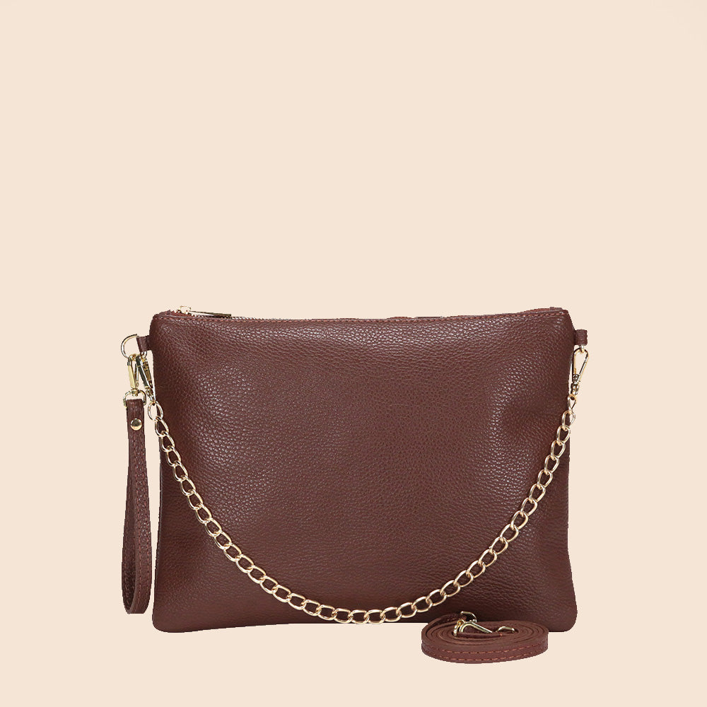 BORSA POCHETTE GRANDE RETTANGOLARE CLASSICA CON ZIP