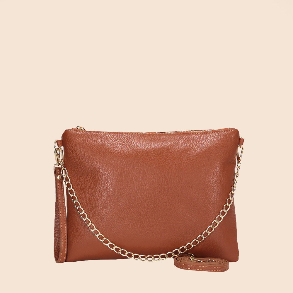 BORSA POCHETTE GRANDE RETTANGOLARE CLASSICA CON ZIP