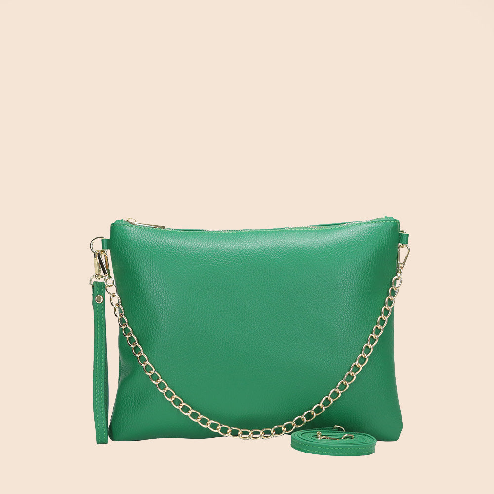 BORSA POCHETTE GRANDE RETTANGOLARE CLASSICA CON ZIP