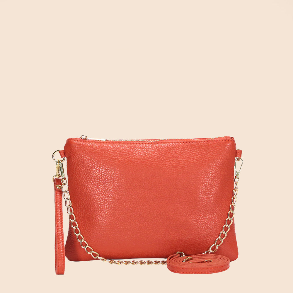 BORSA POCHETTE MEDIA RETTANGOLARE CLASSICA CON ZIP