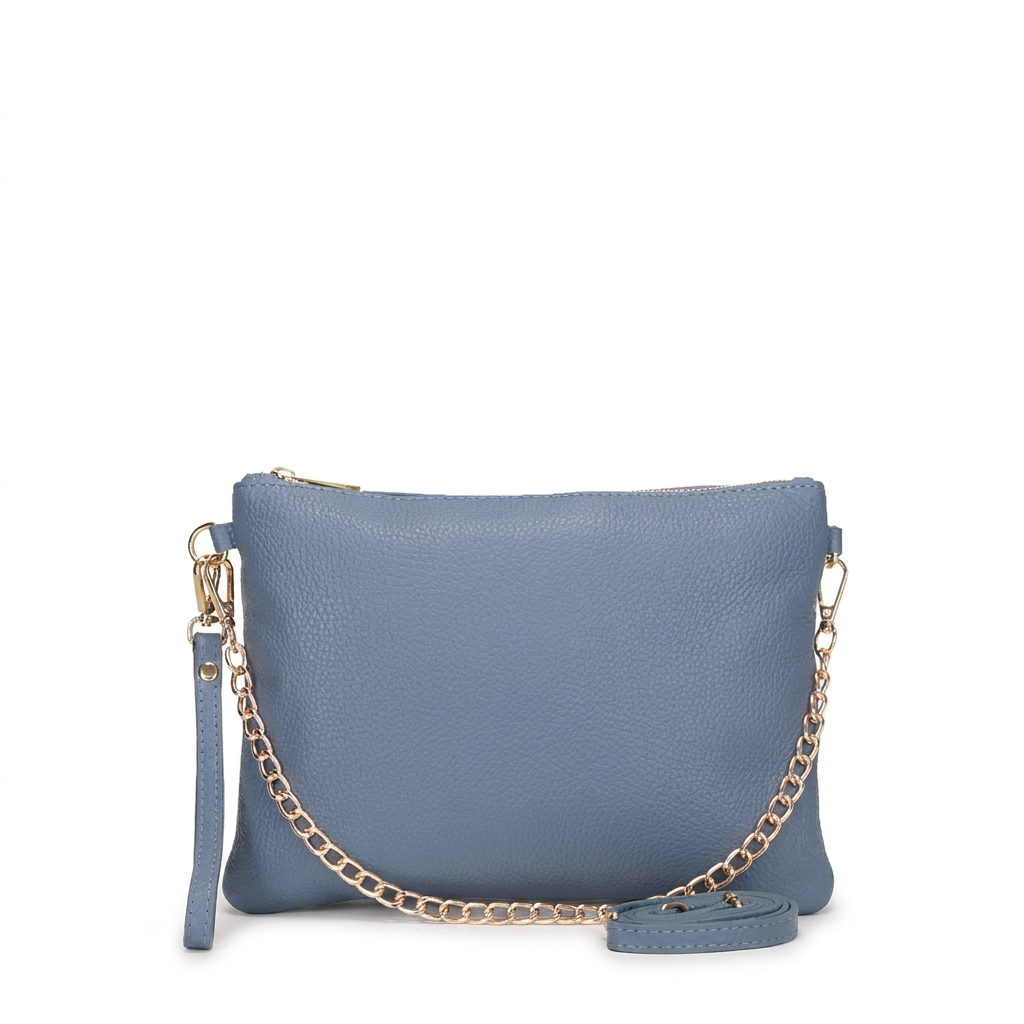BORSA POCHETTE MEDIA RETTANGOLARE CLASSICA CON ZIP