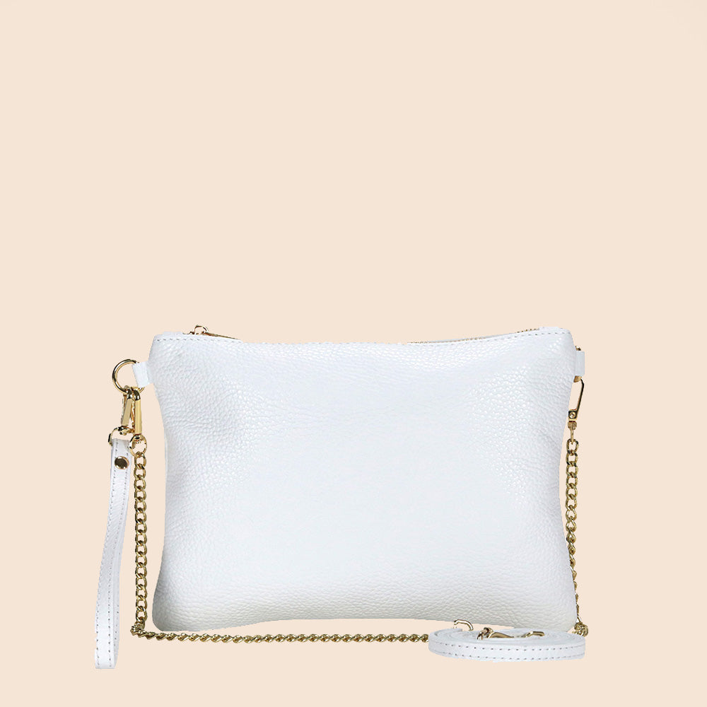 BORSA POCHETTE MEDIA RETTANGOLARE CLASSICA CON ZIP