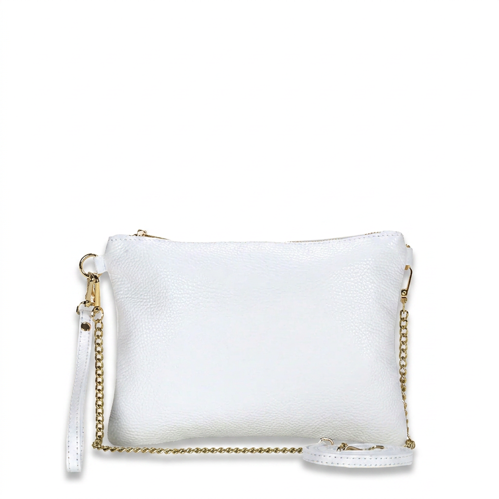 BORSA POCHETTE MEDIA RETTANGOLARE CLASSICA CON ZIP