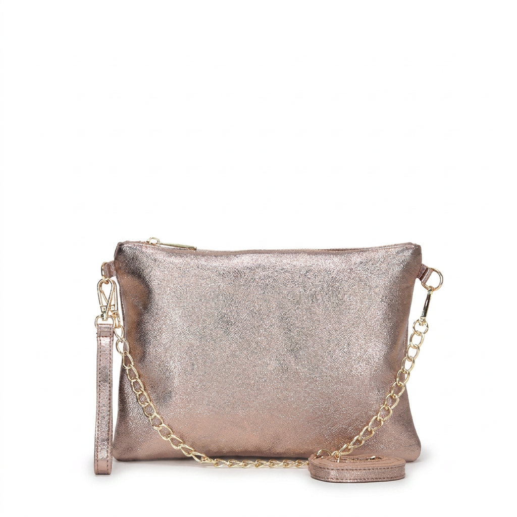 BORSA POCHETTE MEDIA RETTANGOLARE CLASSICA CON ZIP