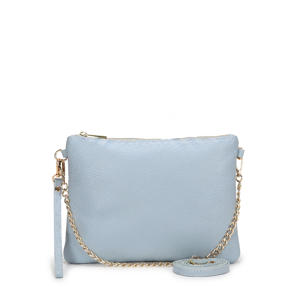BORSA POCHETTE MEDIA RETTANGOLARE CLASSICA CON ZIP