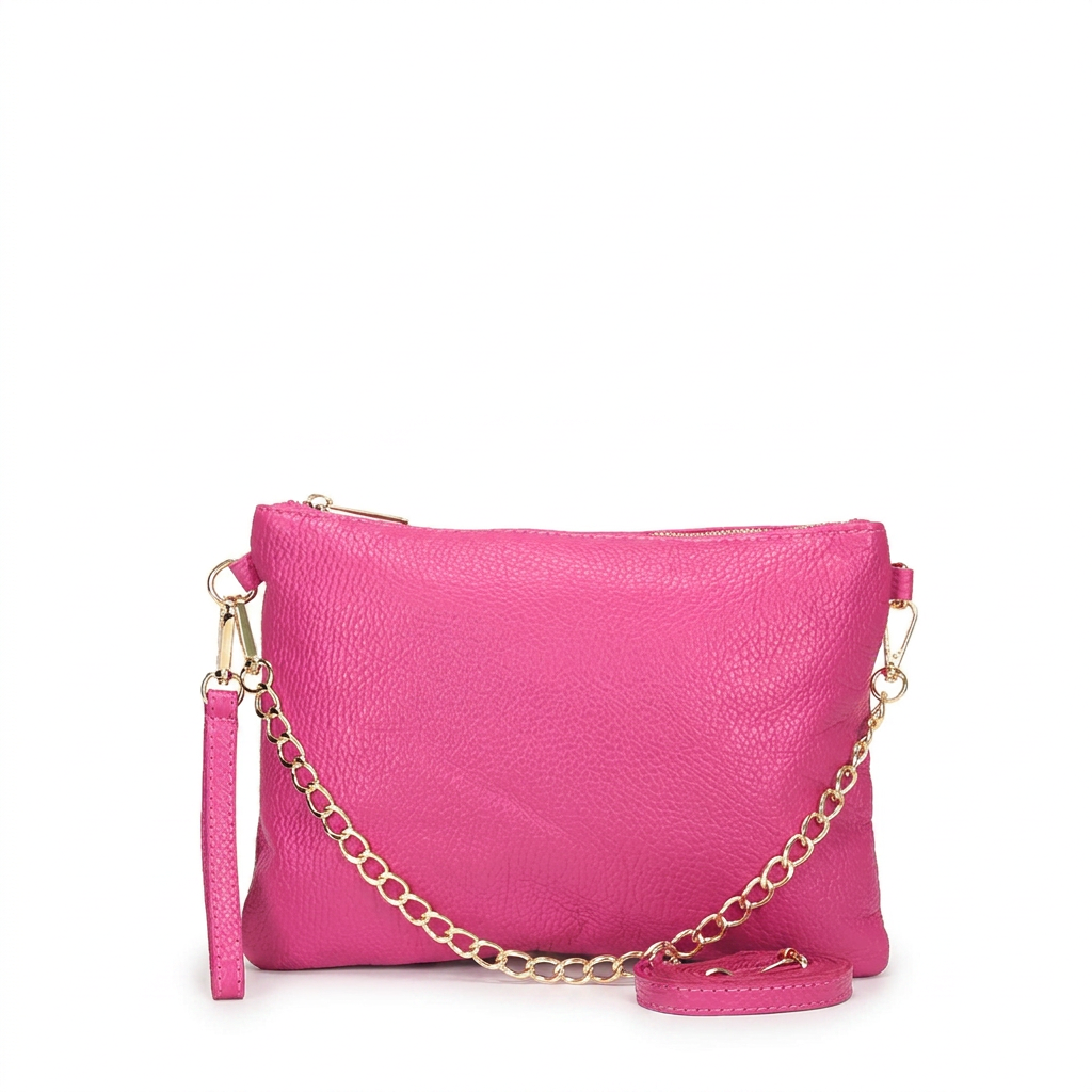 BORSA POCHETTE MEDIA RETTANGOLARE CLASSICA CON ZIP