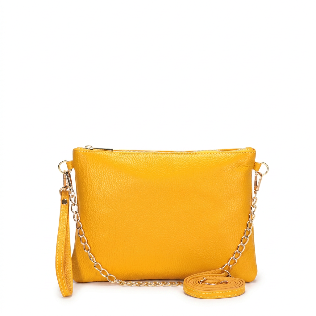BORSA POCHETTE MEDIA RETTANGOLARE CLASSICA CON ZIP