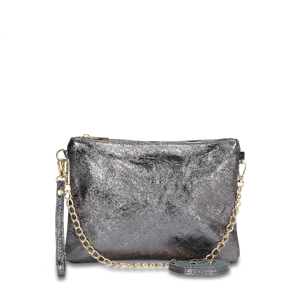 BORSA POCHETTE MEDIA RETTANGOLARE CLASSICA CON ZIP