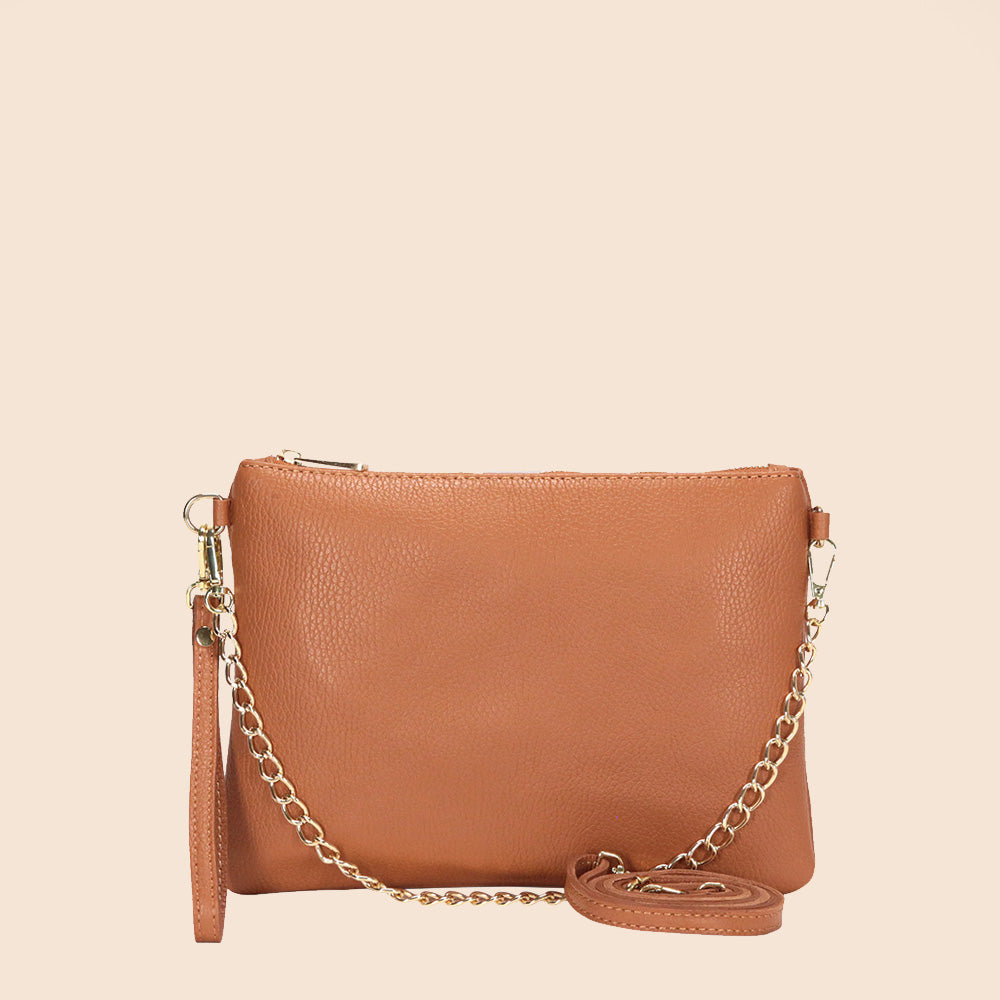 BORSA POCHETTE MEDIA RETTANGOLARE CLASSICA CON ZIP