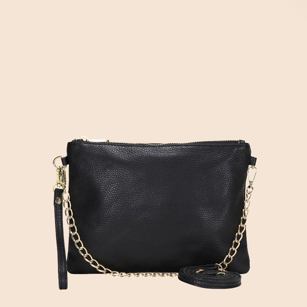 BORSA POCHETTE MEDIA RETTANGOLARE CLASSICA CON ZIP