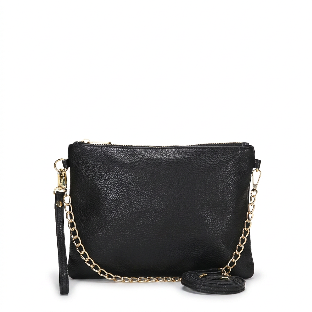 BORSA POCHETTE MEDIA RETTANGOLARE CLASSICA CON ZIP
