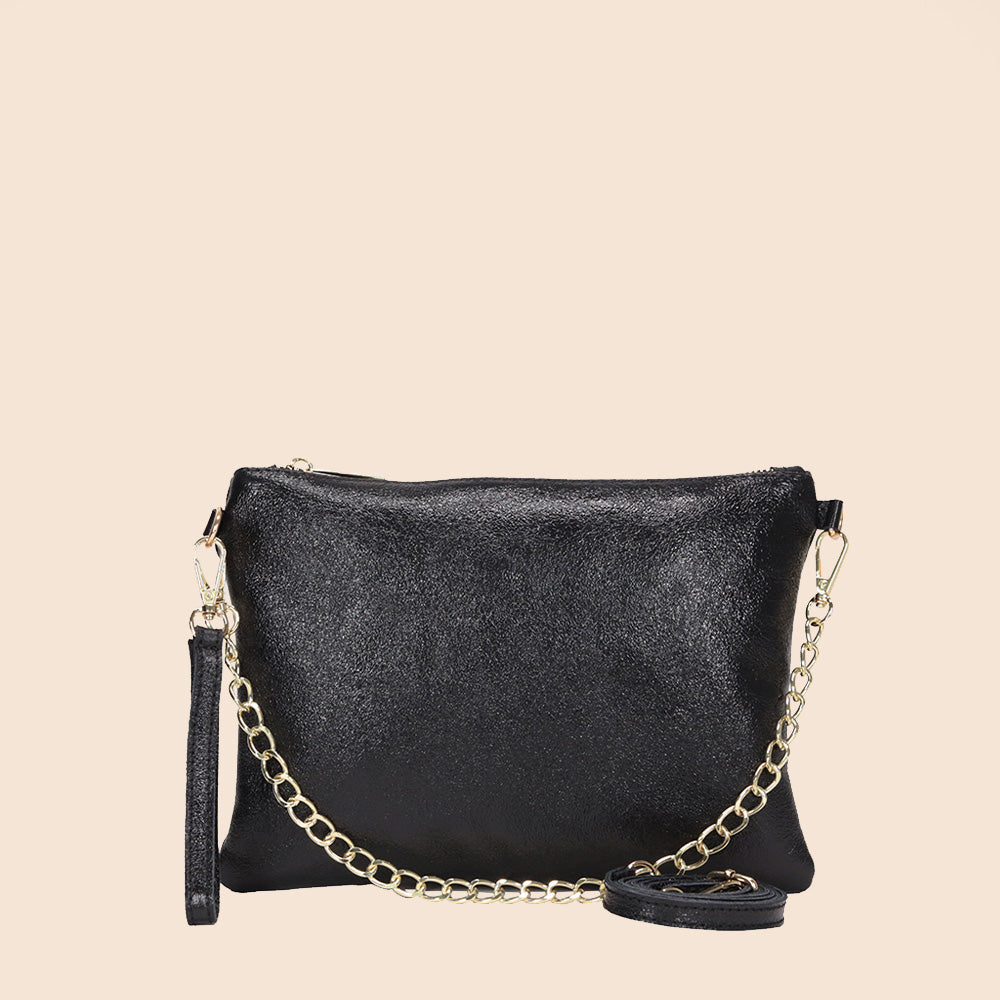 BORSA POCHETTE MEDIA RETTANGOLARE CLASSICA CON ZIP