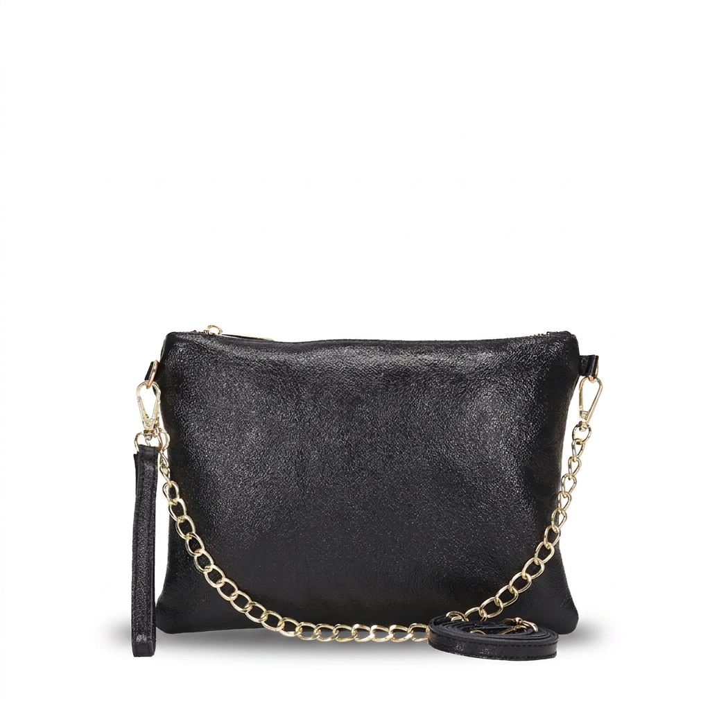 BORSA POCHETTE MEDIA RETTANGOLARE CLASSICA CON ZIP