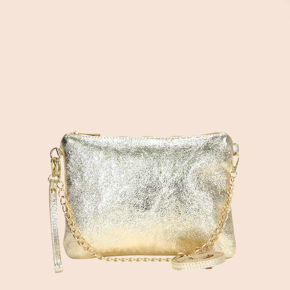 BORSA POCHETTE MEDIA RETTANGOLARE CLASSICA CON ZIP